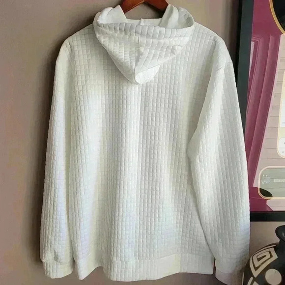 MINT Vogue Sweatshirt Men’s Quilted Hoodie Slim Fit White Men's Medium - Picture 2 of 12
